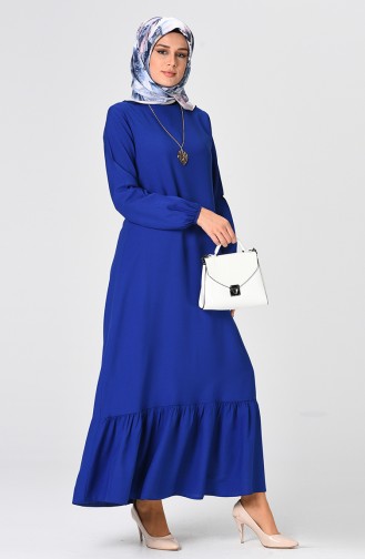 Saks-Blau Hijab Kleider 1207-01