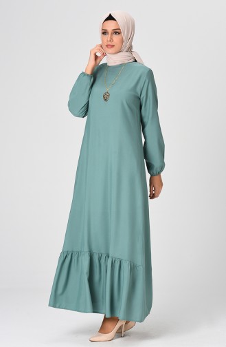 Unreife Mandelgrün Hijab Kleider 1207-03