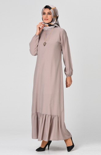 فستان بني مائل للرمادي 1207-05