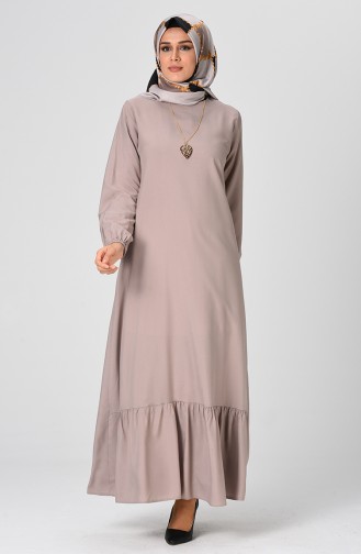 فستان بني مائل للرمادي 1207-05