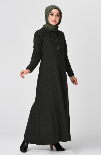 Khaki Hijab Dress 0335-01