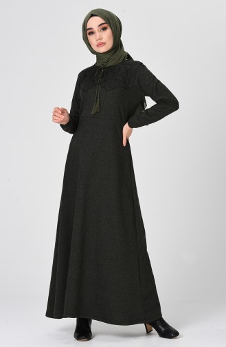 Khaki Hijab Dress 0335-01