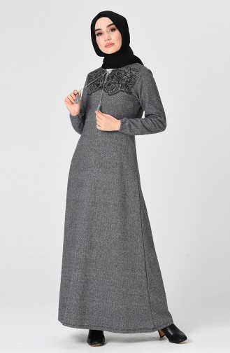 Gray Hijab Dress 0335-02