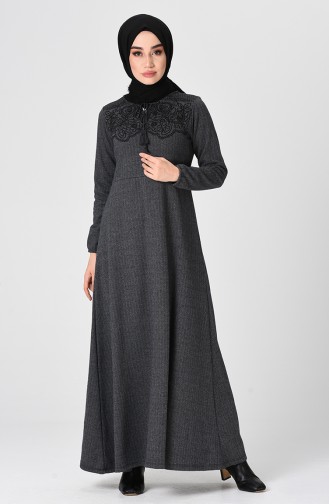 فستان أسود فاتح 0335-04