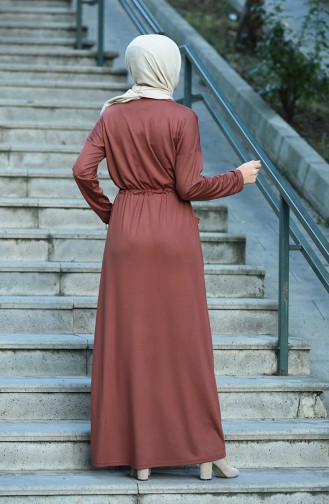 Robe Hijab Couleur Brun 8055-02