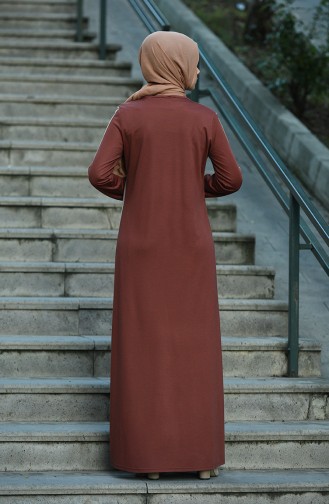 Brown Hijab Dress 8075-02