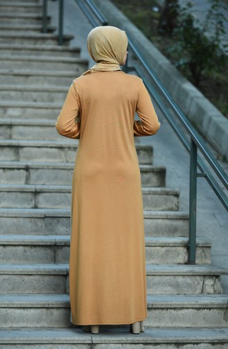 Mustard Hijab Dress 8075-04