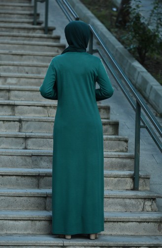 Emerald Green Hijab Dress 8075-05