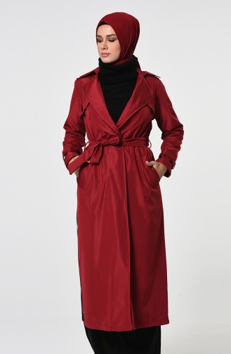 Claret red Trench Coats Models 5953-04