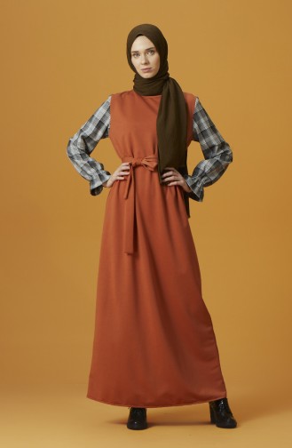 Brick Red Hijab Dress 1967-03