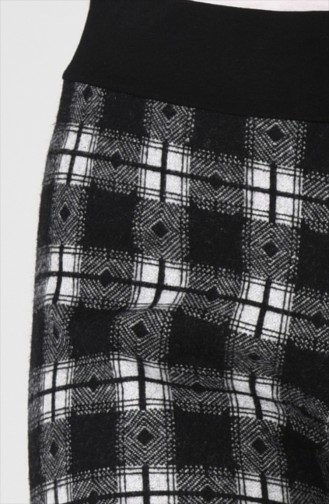 Desenli Kışlık Pantolon 1007-02 Siyah Beyaz