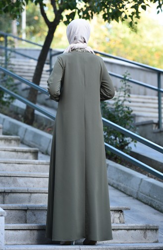 Khaki Hijab Dress 8019-02