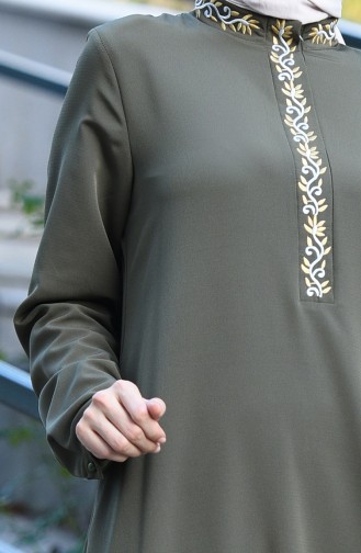 Khaki Hijab Kleider 8019-02