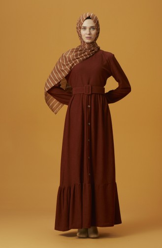 فستان قرميدي 1214-01