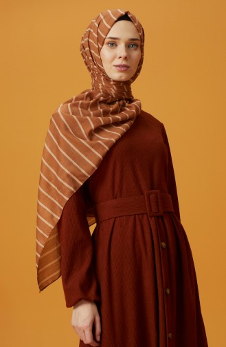 Brick Red Hijab Dress 1214-01