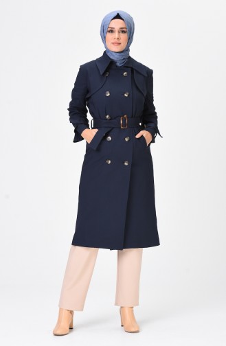 Navy Blue Trench Coats Models 90006-03