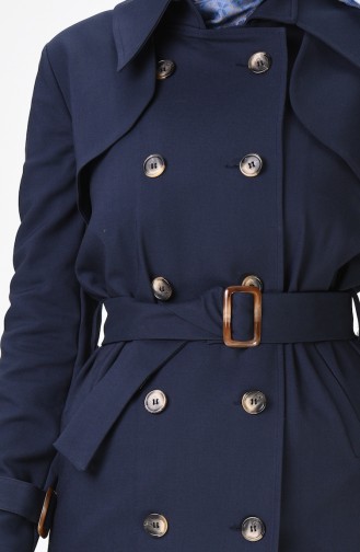 Navy Blue Trench Coats Models 90006-03