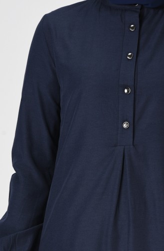 Buttoned Tunic 3165-02 Navy Blue 3165-02