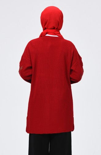 Rot Strickjacke 0627-08