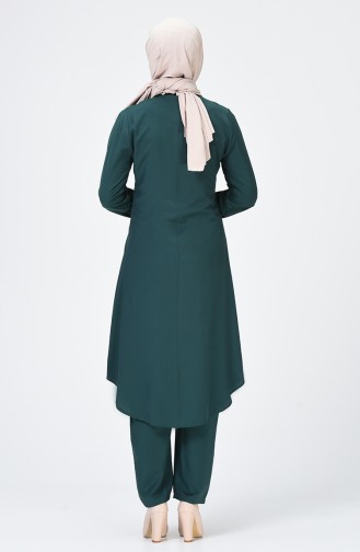 Tunic Trousers Double Set Emerald Green 1208-02