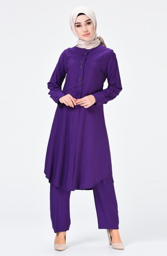 Tunic Trousers Double Set Purple 1208-04