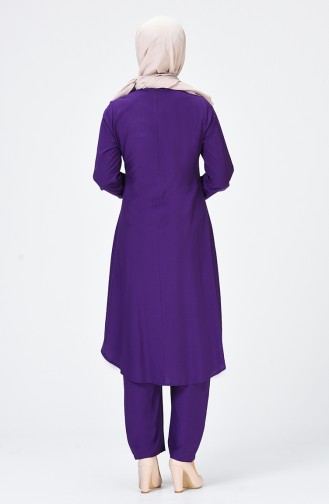 Tunic Trousers Double Set Purple 1208-04