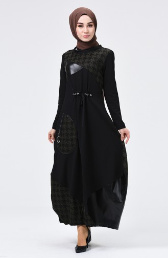 Khaki Hijab Kleider 8005-01