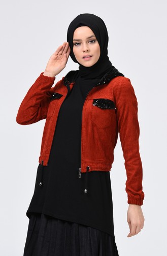 Veste Couleur brique 6065-04