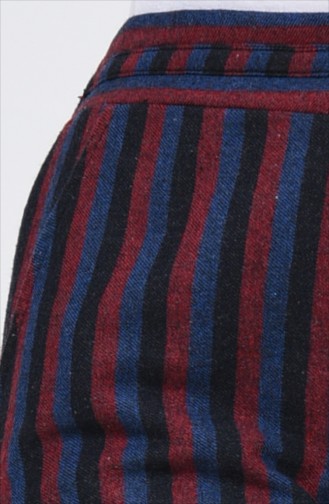 Striped Pocket Trousers 0121a-01 Black Burgundy 0121A-01