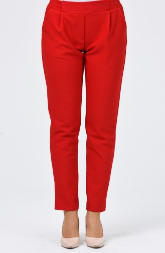 Pleated Pants with Pockets 1146pnt-03 Red 1146PNT-03