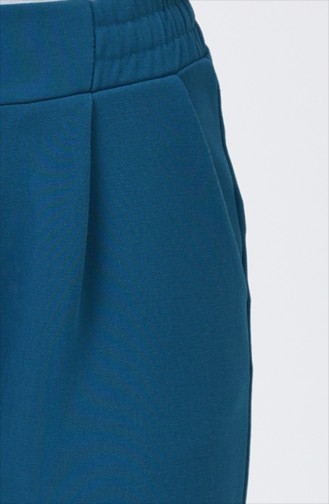 Pleated Pants with Pockets 1146pnt-05 Petrol Blue 1146PNT-05