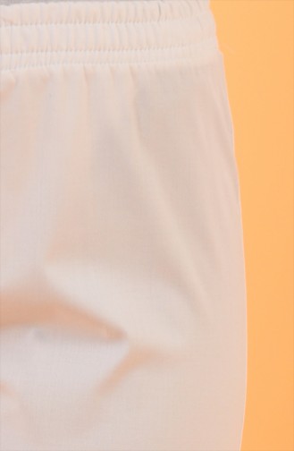 Pantalon Taille Élastique 2124-01 Blanc 2124-01