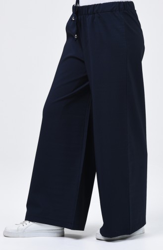 Pantalon Large Taille élastique 80216-04 Bleu marine 80216-04