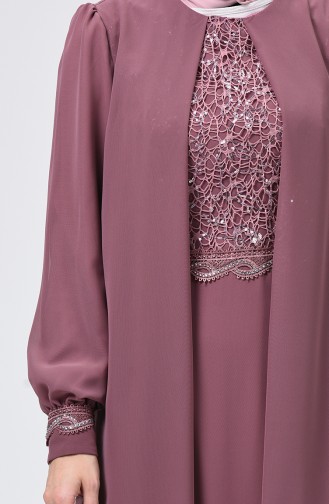 Beige-Rose Hijab-Abendkleider 52765-01