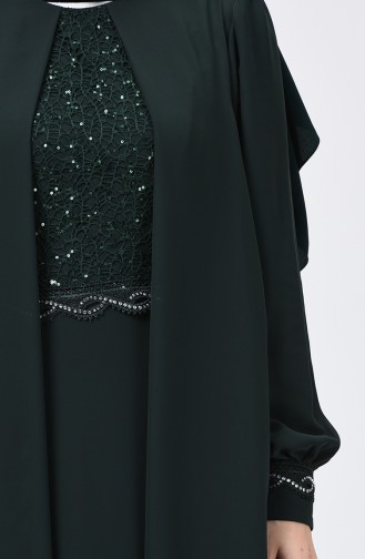 Emerald Green Hijab Evening Dress 52765-04