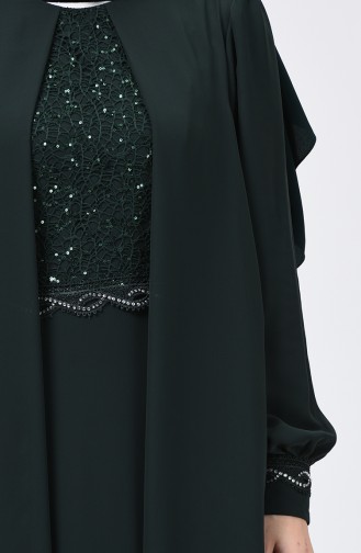 Robe de Soirée Détail à Paillettes  52765-04  Vert émeraude 52765-04