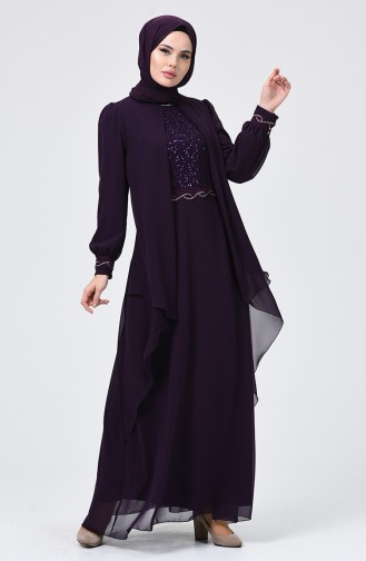 Lila Hijab-Abendkleider 52765-07