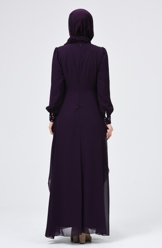 Purple Hijab Evening Dress 52765-07