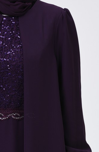 Purple Hijab Evening Dress 52765-07