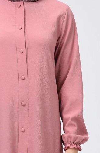 Shirred Buttoned Dress 4503-01 Powder 4503-01