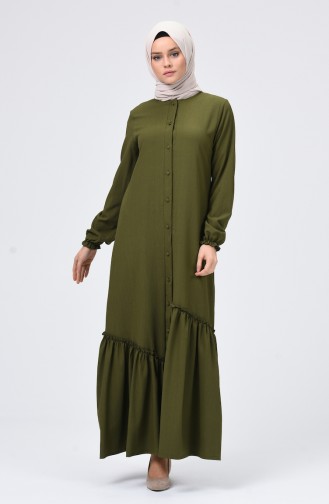 Khaki Hijab Dress 4503-03