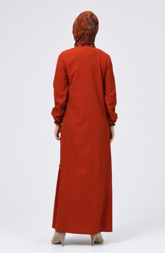 Ziegelrot Hijab Kleider 4503-05