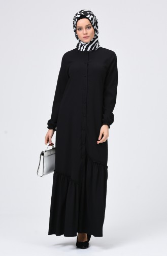 Schwarz Hijab Kleider 4503-06