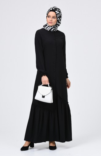 Schwarz Hijab Kleider 4503-06