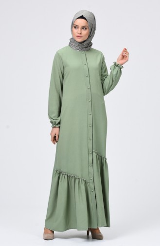 Unreife Mandelgrün Hijab Kleider 4503-07