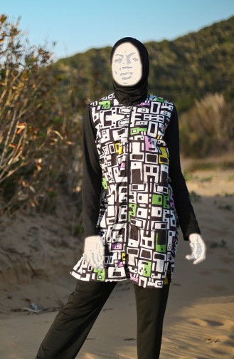 Schwarz Hijab Badeanzug 1981-01