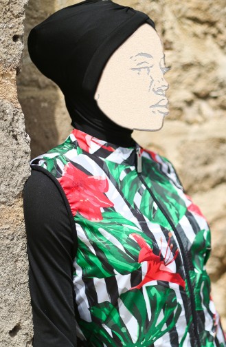 Schwarz Hijab Badeanzug 1995-01