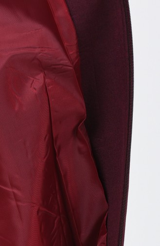 معطف طويل أحمر كلاريت 9014-05