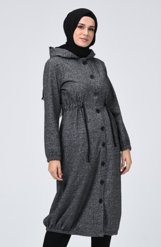 Waist Pleated Winter Cape Smoky 5005-01