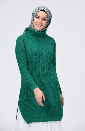 Boğazlı Triko Kazak 2220-02 Zümrüt Yeşili 2220-02